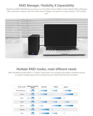 ORICO NS200-RU3 - Caja de almacenamiento para disco duro externo USB 3.0 tipo B a SATA de 2 bahías con RAID para HDD SATA de 3,5 pulgadas, compatible con protocolo UASP, USB 3.0 tipo B a SATA con RAID