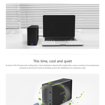 ORICO NS200-RU3 2-Bay USB 3.0 Typ-B auf SATA Externe Festplattenbox Aufbewahrungsgehäuse Festplattendock mit Raid für 3,5 Zoll SATA HDD, unterstützt UASP-Protokoll, USB 3.0 Typ-B auf SATA mit Raid