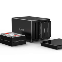 ORICO NS500-C3 - Caja de almacenamiento para disco duro externo USB-C/Tipo-C 3.1 a SATA de 5 bahías, compatible con protocolo UASP, USB 3.1 Tipo-C a SATA