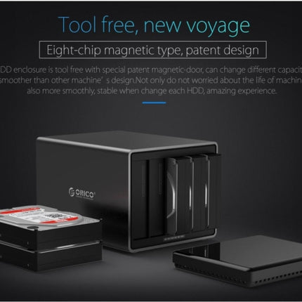 ORICO NS500-RC3 5-Bay USB-C / Type-C 3.1 auf SATA Externe Festplattenbox Aufbewahrungsgehäuse Festplattendock mit Raid für 3,5 Zoll SATA HDD, unterstützt UASP-Protokoll, USB 3.1 Type-C auf SATA mit Raid