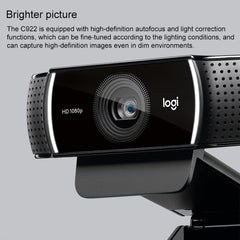 Logitech C922 HD 1080P Auto Focus Webcam with 2 Omnidirectional Microphones