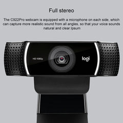 Logitech C922 HD 1080P Auto Focus Webcam with 2 Omnidirectional Microphones