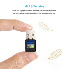 AC600Mbps 2.4GHz & 5GHz Dual Band USB 2.0 WiFi Free Drive Adapter External Network Card, AC600Mbps