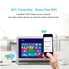 AC600Mbps 2.4GHz & 5GHz Dual Band USB 2.0 WiFi Free Drive Adapter External Network Card, AC600Mbps