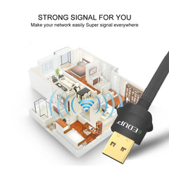 EDUP EP-AC1669 AC1300Mbps 2.4GHz & 5.8GHz Dual Band USB WiFi Adapter External Network Card with 2dbi Antenna, EP-AC1669