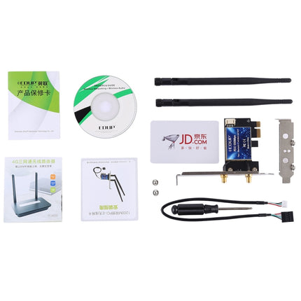 EDUP EP-9620 2 in 1 AC1200Mbps 2.4GHz & 5.8GHz Dual Band PCI-E 2 Antenna WiFi Adapter External Network Card + Bluetooth