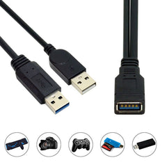 2 in 1 USB 3.0 Female to USB 2.0 + USB 3.0 Male Cable for Computer / Laptop, Length: 29cm, USB 3.0 AF to USB 2.0 AM + USB 3.0 AM