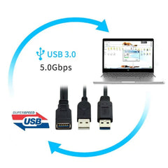 2 in 1 USB 3.0 Female to USB 2.0 + USB 3.0 Male Cable for Computer / Laptop, Length: 29cm, USB 3.0 AF to USB 2.0 AM + USB 3.0 AM