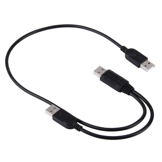 2 in 1 USB 2.0 Male to 2 Dual USB Male Cable for Computer / Laptop, Length: 50cm, USB 2.0 AM to 2 USB 2.0 AM