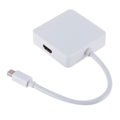 3 in 1 Mini DP Male to HDMI + VGA + DVI Female Square Adapter, Cable Length: 18cm