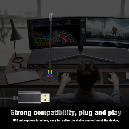 HXSJ TSP202 RGB Lighting Bendable USB Voice Chat Video Conference Microphone