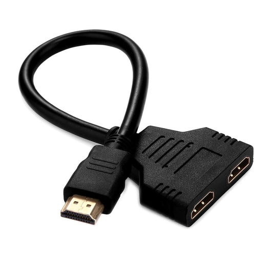 30cm HDMI Male to Dual HDMI Female 1.4 Version Cable Connector Adapter