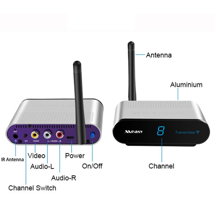 Measy AV220 2,4 GHz Kabelloser Audio-/Video-Sender und -Empfänger, Übertragungsdistanz: 200 m, UK-Stecker, AV220