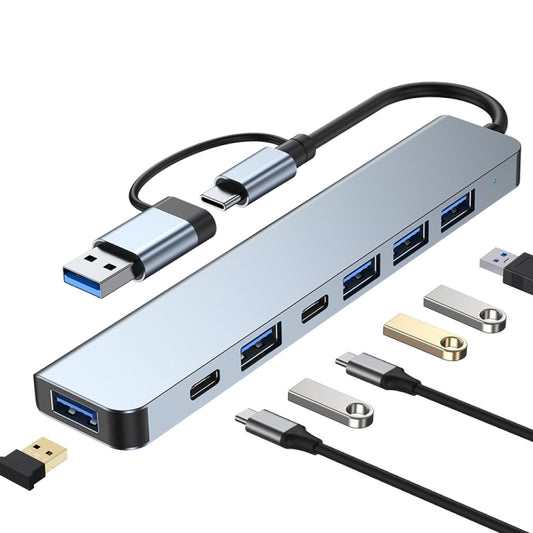 BYL-2217TU 7 in 1 USB 3.0 and Type-C / USB-C to USB 3.0 USB 2.0 HUB Adapter, 7 in 1