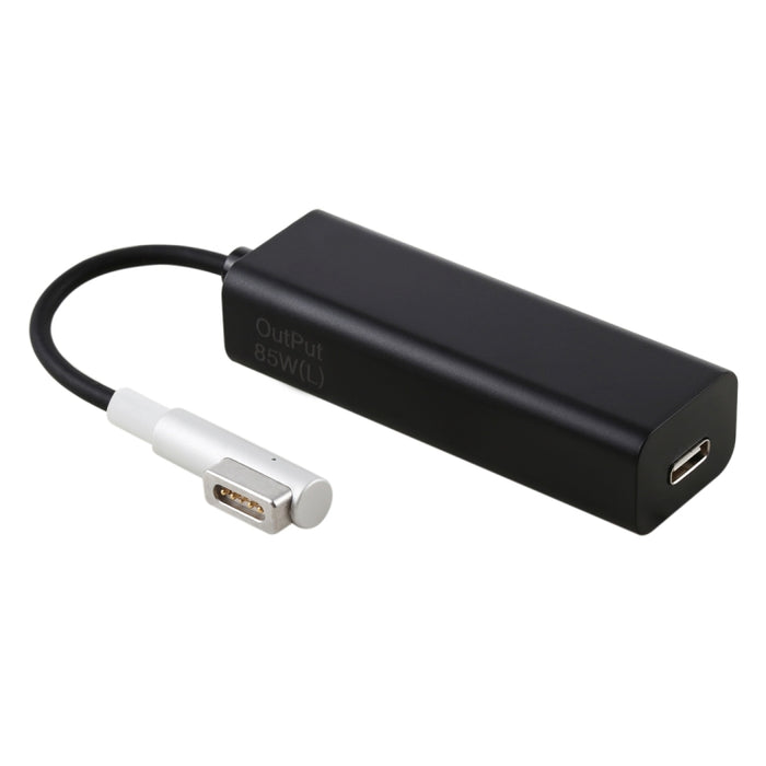 AnyWatt 85W USB-C / Type-C Female to 5 Pin MagSafe 1 Male L Head Series Charge Adapter Converter for MacBook, 85W Black