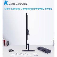 Zero Client R1 Mini PC, CORTEX QUAD A9 Quad Core up to 1.6GHz, RAM: 1GB, ROM: 8GB, Support HDMI, VGA, RJ45, SPK, Wired Version