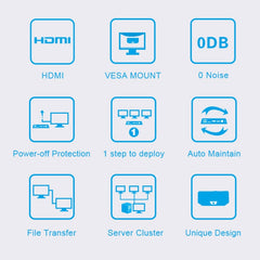 Zero Client R1 Mini PC, CORTEX QUAD A9 Quad Core up to 1.6GHz, RAM: 1GB, ROM: 8GB, Support HDMI, VGA, RJ45, SPK, Wired Version