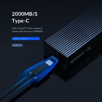 ORICO M2PVC3-G20-GY-BP USB3.2 20Gbps M.2 NVMe SSD Enclosure, M2PVC3-G20-GY-BP