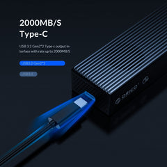 ORICO M2PVC3-G20-GY-BP USB3.2 20Gbps M.2 NVMe SSD Enclosure, M2PVC3-G20-GY-BP