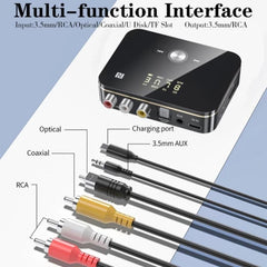 M8 NFC 2 in 1 NFC Optischer Koaxial Bluetooth 5.0 Audio Sender Empfänger mit Digitalanzeige, M8