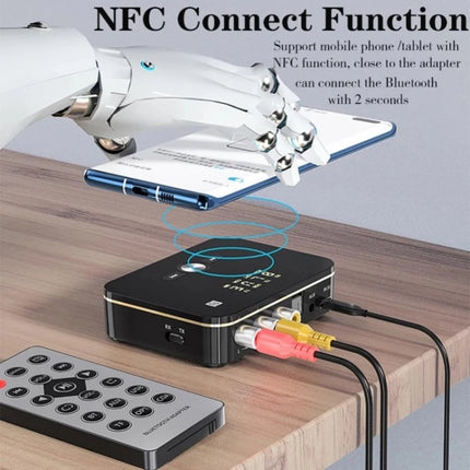 Transmisor y receptor de audio óptico coaxial NFC M8 2 en 1 con Bluetooth 5.0 y pantalla digital, M8