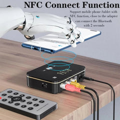 M8 NFC 2 in 1 NFC Optischer Koaxial Bluetooth 5.0 Audio Sender Empfänger mit Digitalanzeige, M8