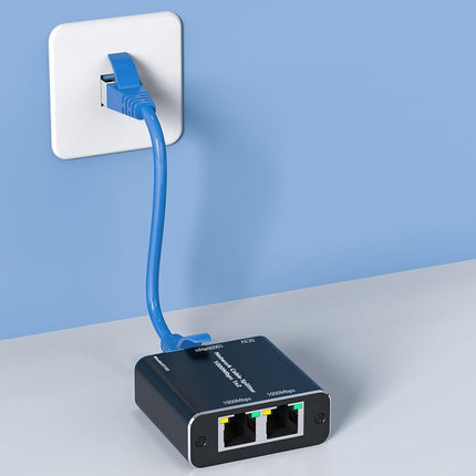KC-E102 1000M LAN 1 to 2 RJ45 Splitter Adapter Ethernet Network Female Connector, KC-E102