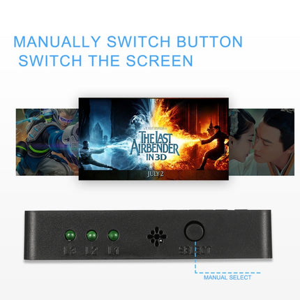 1080P 3 x 1 Ports (3 Ports Input x 1 Port Output) HDMI Switch with Remote Control, 3 Inputs to 1 output
