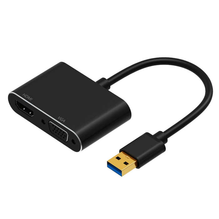 5201B 2 in 1 USB 3.0 to VGA + HDMI HD Video Converter, 5201B Black, 5201B Silver