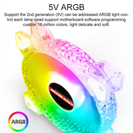 COOLMOON RGB Cooling Fan120mm PWM 6PIN S1 ARGB Fans, CM-S1