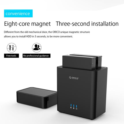 ORICO DS200U3 3.5 inch 2 Bay Magnetic-type USB 3.0 Hard Drive Enclosure with Blue LED Indicator, USB 3.0