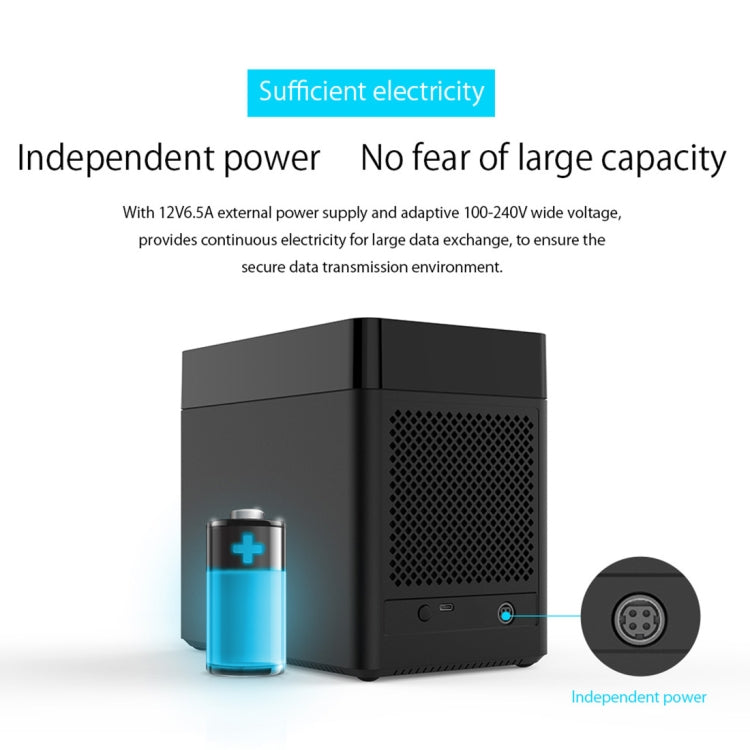 ORICO DS500C3 3.5 inch 5 Bay Magnetic-type USB-C / Type-C Hard Drive Enclosure with Blue LED Indicator, USB Type-C