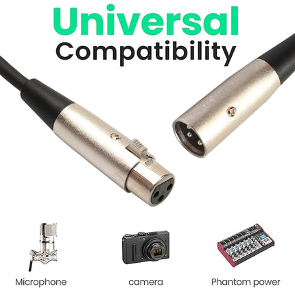 5m 3-Pin XLR Male to XLR Female MIC Shielded Cable Microphone Audio Cord, Length: 5m
