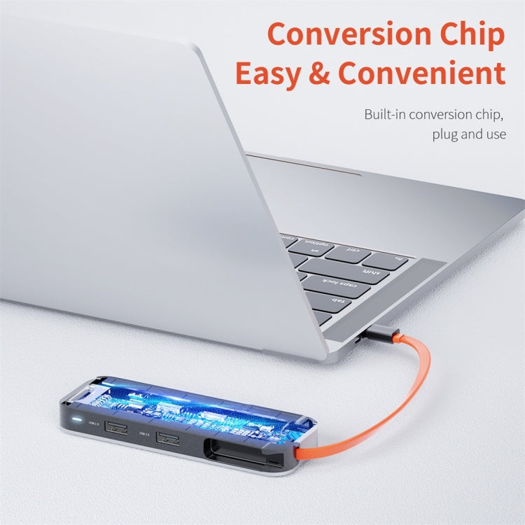 ROCK TR03 8 In 1 Type-C / USB-C to HDMI Multifunctional Extension HUB Adapter, TR03