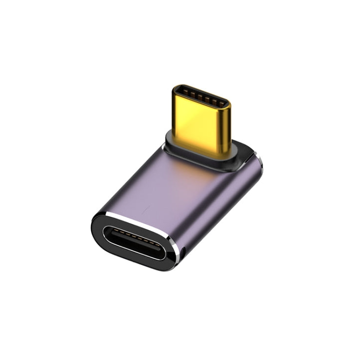 Adaptador de ángulo vertical USB-C/Tipo-C hembra a USB-C/Tipo-C macho de 240 W y 40 Gbps con luz, adaptador de ángulo vertical