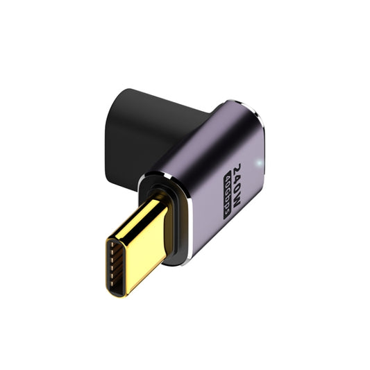 240W USB-C/Type-C Female to USB-C/Type-C Male 40Gbps Up and Down Bend Adapter with Light, Up and Down Bend Adapter