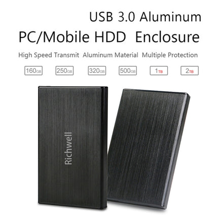 Richwell SATA R23-SATA-500GB 500GB 2.5 inch USB3.0 Interface Mobile Hard Disk Drive, 500GB