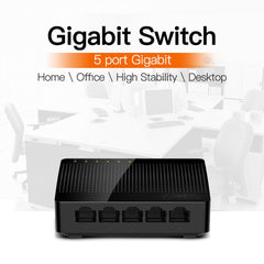 Tenda SG105 Mini 5 Ports 1000Mpbs Fast Gigabit Ethernet Network Switch  LAN HUB, Tenda SG105 5 Ports Black