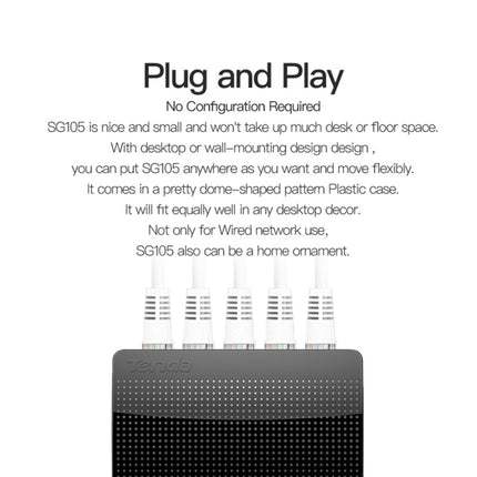 Tenda SG105 Mini 5 Ports 1000Mpbs Fast Gigabit Ethernet Network Switch  LAN HUB