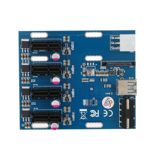 PCI-E to PCI-E Converter Card 1 to 4 1 X Express Card with 4 Ports PCI-E Slots