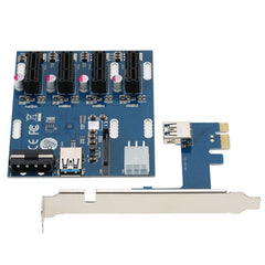 PCI-E to PCI-E Converter Card 1 to 4 1 X Express Card with 4 Ports PCI-E Slots