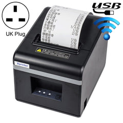 Impresora térmica de recibos automática Xprinter N160II con interfaz USB+WIFI de 80 mm y 160 mm/s, enchufe para Reino Unido, interfaz USB+WIFI, enchufe para UE, interfaz USB+WIFI, enchufe para Reino Unido, interfaz USB+WIFI, enchufe para EE. UU.