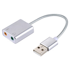 Aluminum Alloy Shell External USB Virtual 7.1 Channel Sound Card with 13cm Cable for PC Laptop, USB