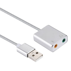 Aluminum Alloy Shell External USB Virtual 7.1 Channel Sound Card with 13cm Cable for PC Laptop, USB