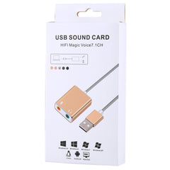 Aluminum Alloy Shell External USB Virtual 7.1 Channel Sound Card with 13cm Cable for PC Laptop, USB