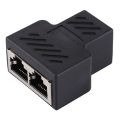 Crystal Network Straight Through Head-line Connector Terminal Female to Female Three Head RJ45 Interface Extension Device, 3 Ports