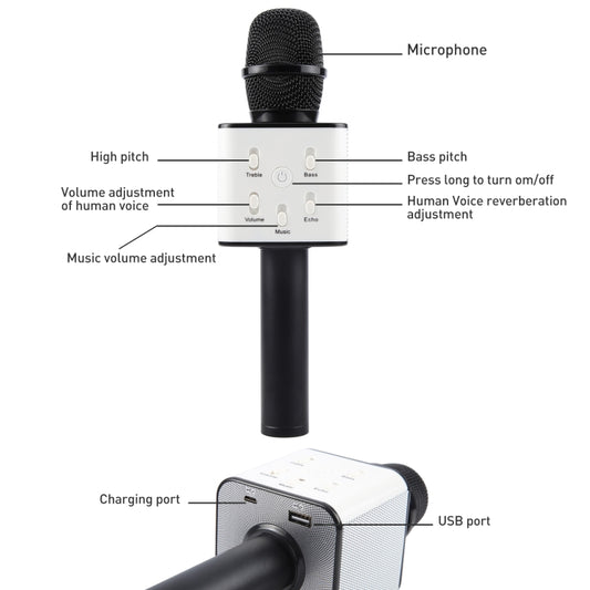 SDRD SD-08 Doppellautsprecher Hohe Klangqualität Handheld-KTV-Karaoke-Aufnahme Bluetooth-Kondensatormikrofon