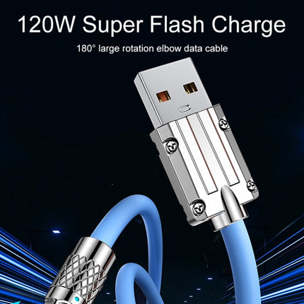 Mech Series 6A 120W USB to Type-C 180-degree Metal Plug Fast Charging Cable, Length: 1.2m