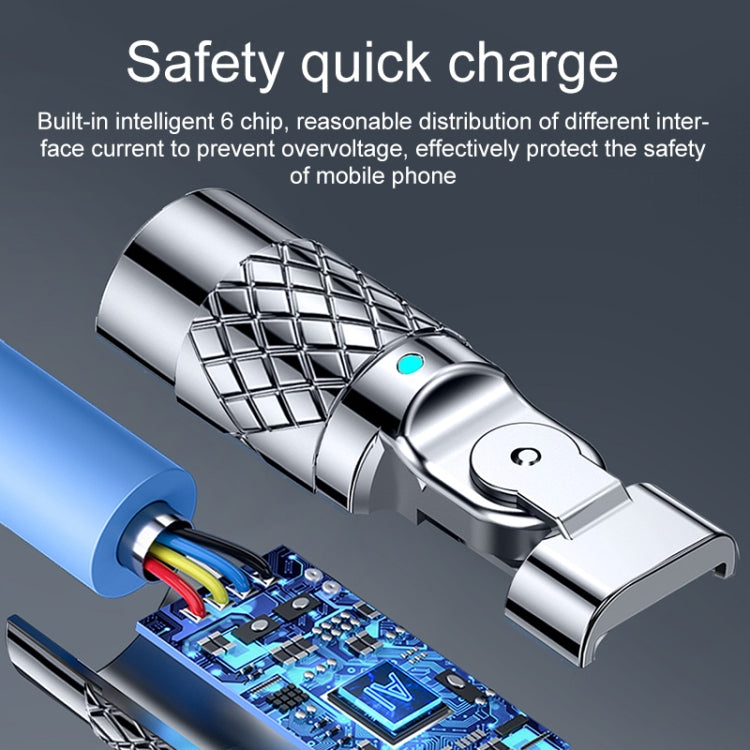 Mech Series 6A 120W USB to Type-C 180-degree Metal Plug Fast Charging Cable, Length: 1.2m