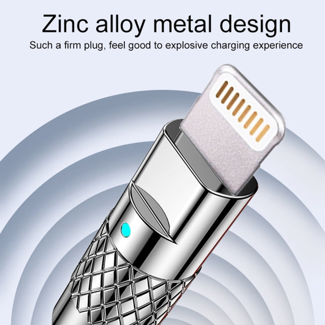 Cable de datos de carga rápida de silicona con conector USB a metal de 8 pines, 6 A, 120 W, serie Mech, longitud: 1,2 m, 1,2 m, 8 pines